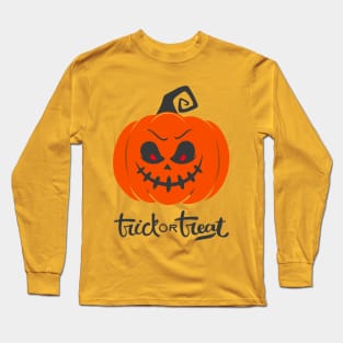 Halloween Scary Evil Pumpkin Funny Pumpkin Head Long Sleeve T-Shirt